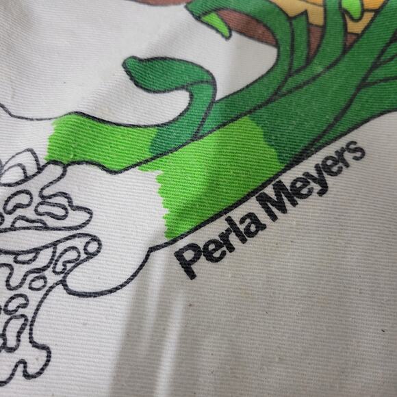 Vintage Apron Perla Meyers White Food Cook Retro Textile Kitchen Chef Cooking - Picture 5 of 13
